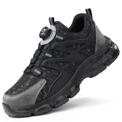 New Button-Closure Men’s Safety Shoes  Breathable Puncture-Resistant Anti-Smash Lightweight & Comfortable Steel Toe Work Shoes