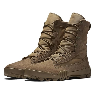 Rubber Outsole Mens Tactical Leather Jungle Boots 8" Collar Military Combat Boots